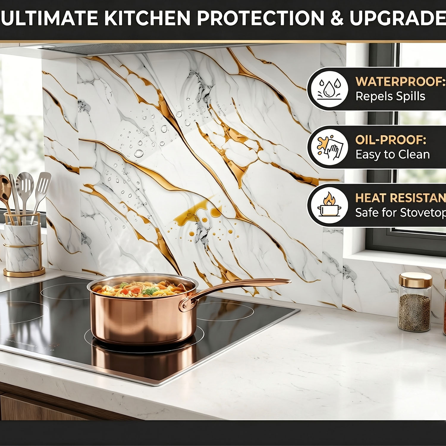 1 Roll Waterproof Self-Adhesiv - Luxury Lifestyle Wallpaper ulasan dan harga